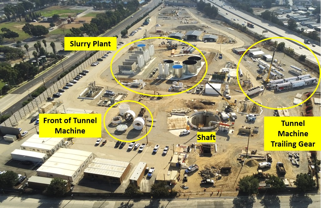 JWPCP Shaft Site Showing Tunnel Boring Machine Waiting for Assembly