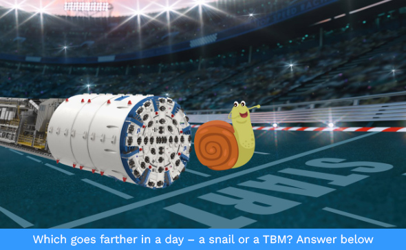 Which goes farther in a day – a snail or TBM?  Answer below